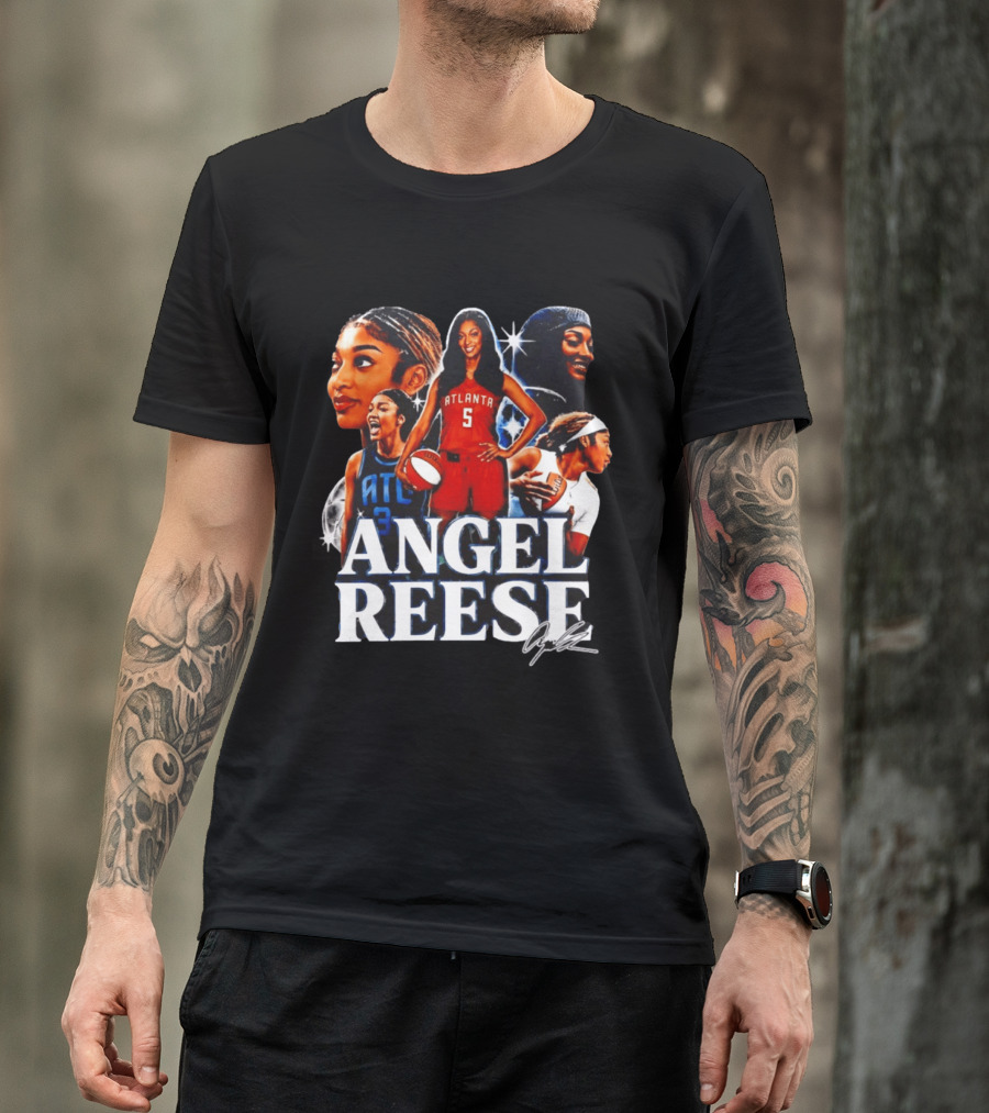 Angel Reese Atlanta Basketball Star Collage T-Shirt