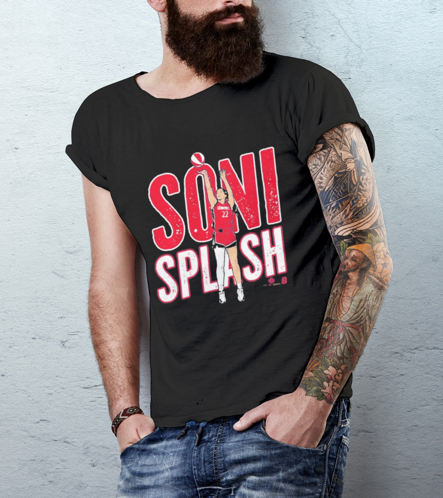 Soni Splash Basketball Player Red Uniform Number 22 T-Shirt