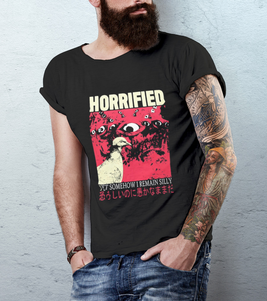 Horrified Pigeon Yet Somehow I Remain Silly Japanese T-Shirt
