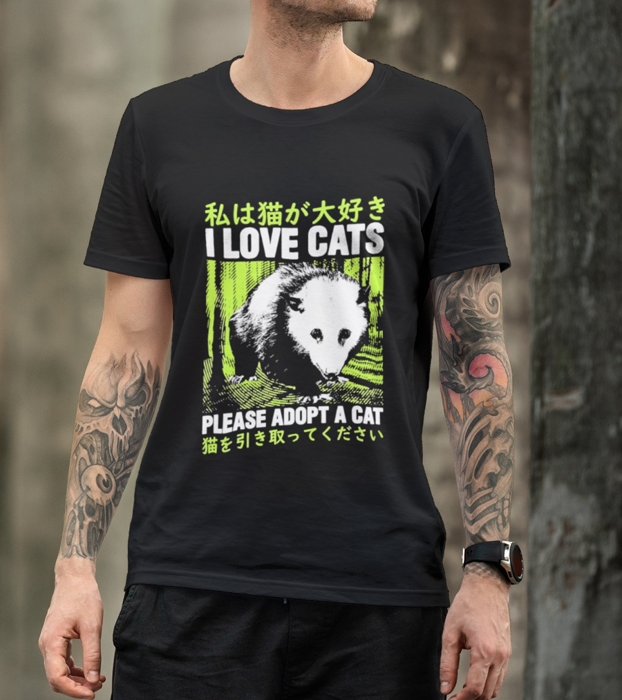 I Love Cats Please Adopt A Cat T-Shirt