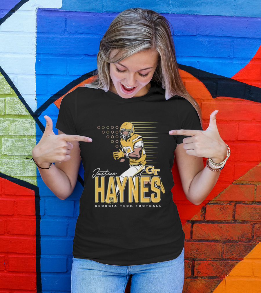 Justice Haynes Georgia Tech Yellow Jackets Football GT T-Shirt