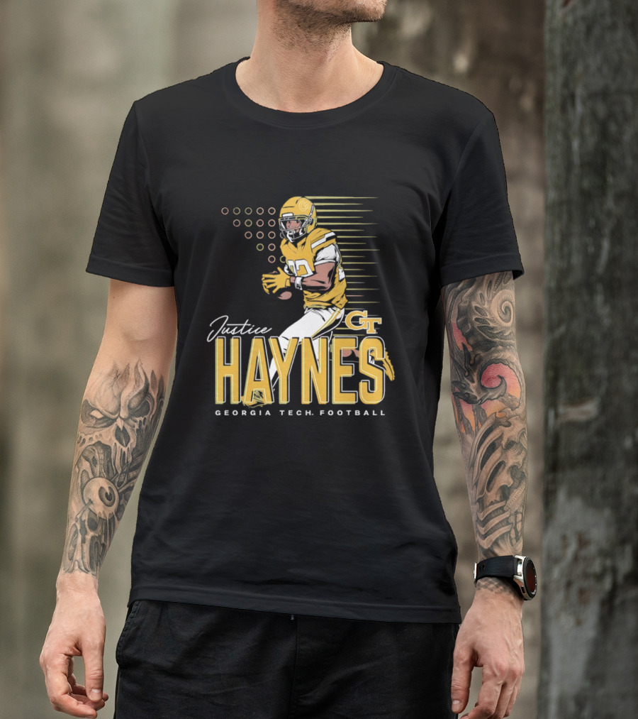 Justice Haynes Georgia Tech Yellow Jackets Football GT T-Shirt