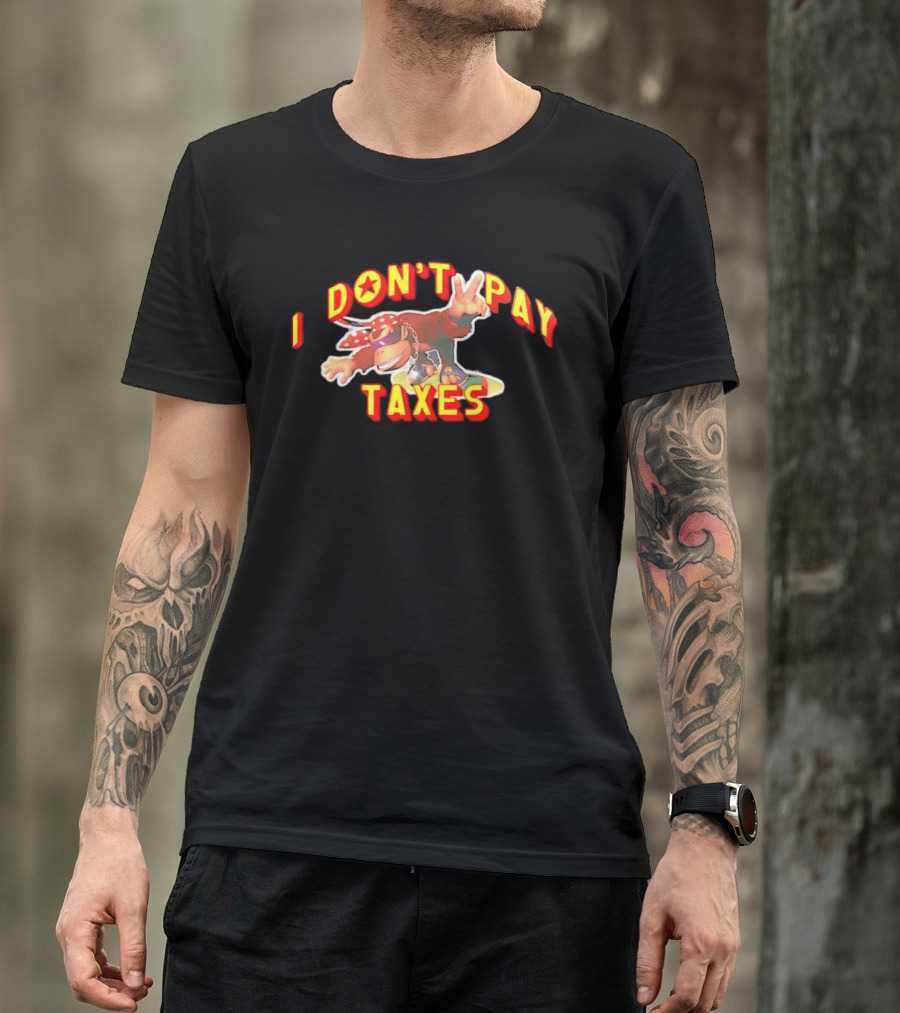 I Don't Pay Taxes Cool Monkey With Peace Sign T-Shirt