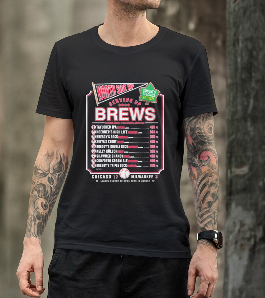 North Side Tap Serving Brews Tonight's Specials Taylored IPA Hoerner's High Life Breggy's Bock T-Shirt
