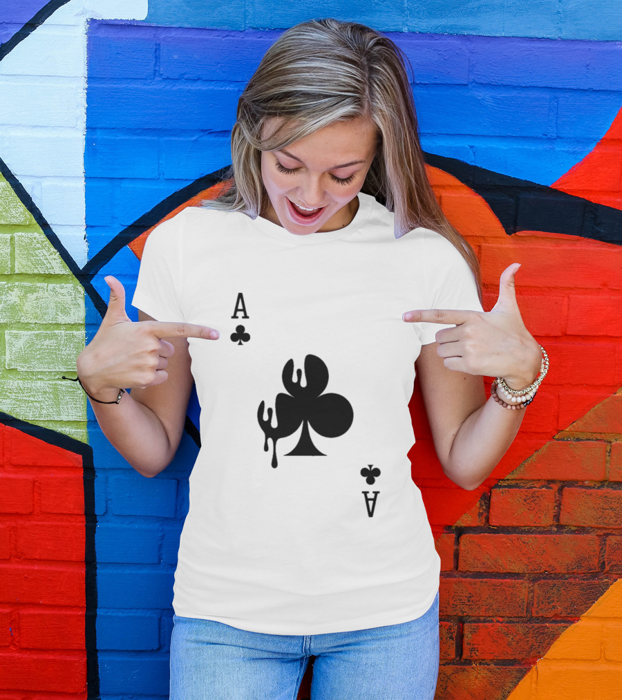 Ace Of Clubs Dripping Card T-Shirt