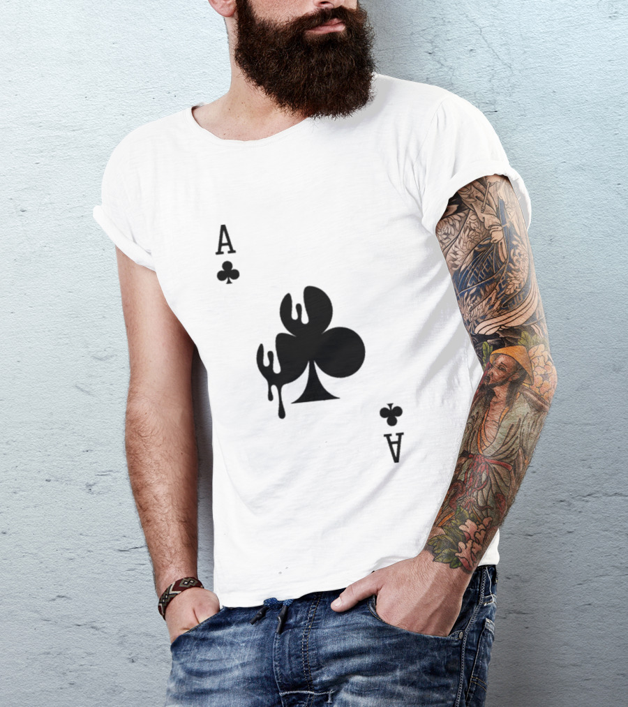 Ace Of Clubs Dripping Card T-Shirt