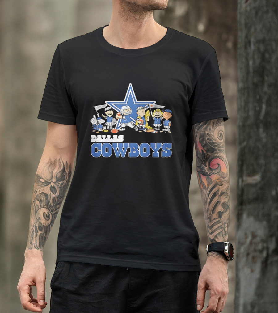 Dallas Cowboys Peanuts Characters Team Collaboration T-Shirt