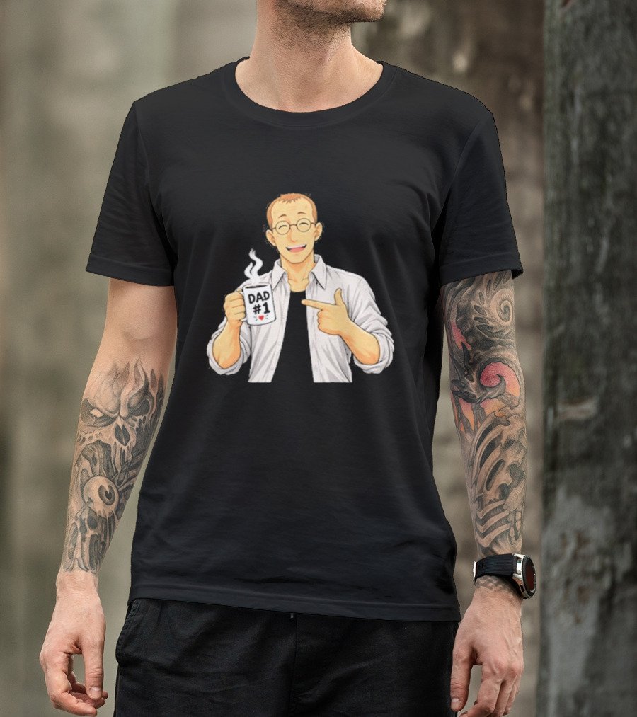 Shou Tucker Dad #1 Anime Character Holding A Cup T-Shirt