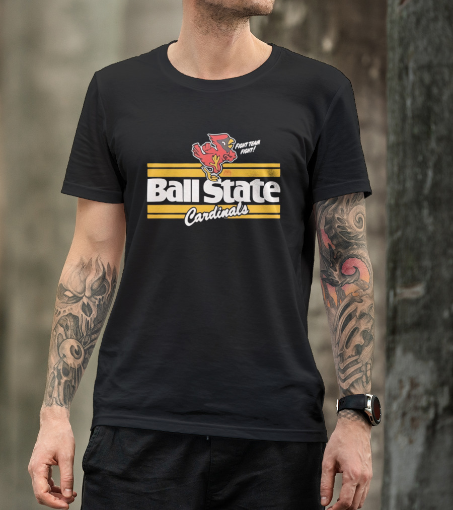 Ball State Cardinals Fight Team Fight Retro Logo Vintage Look T-Shirt