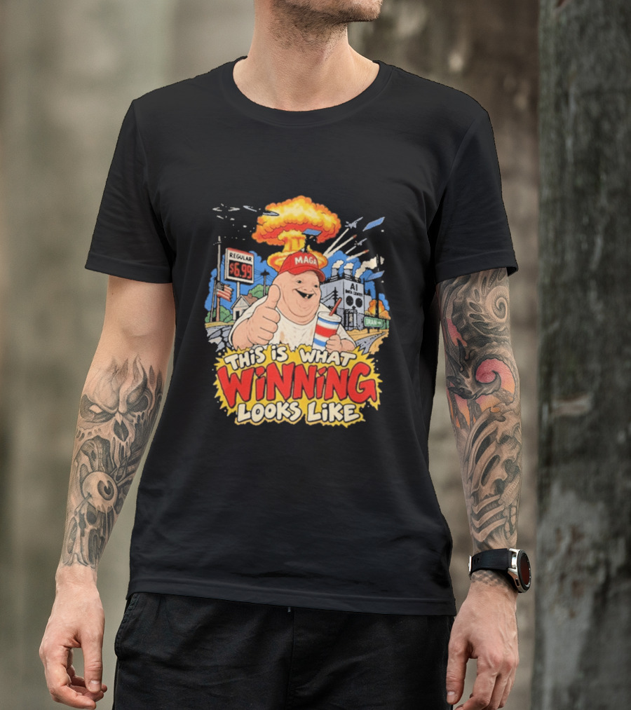 MAGA Wojak This Is What Winning Looks Like Explosive Parody Scene T-Shirt