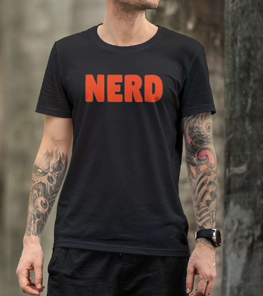 Nerd Bold Statement Novelty Lettering T-Shirt