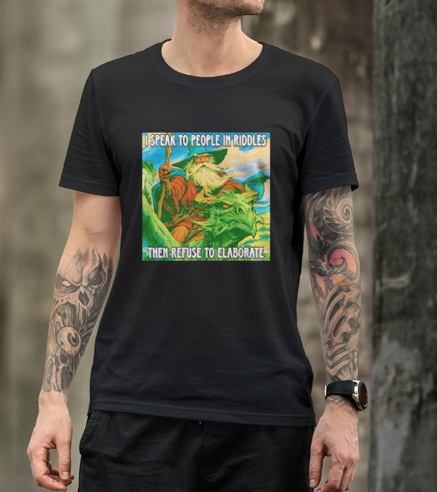 Nice Wizard I Speak To People In Riddles Then Refuse To Elaborate Fantasy T-Shirt