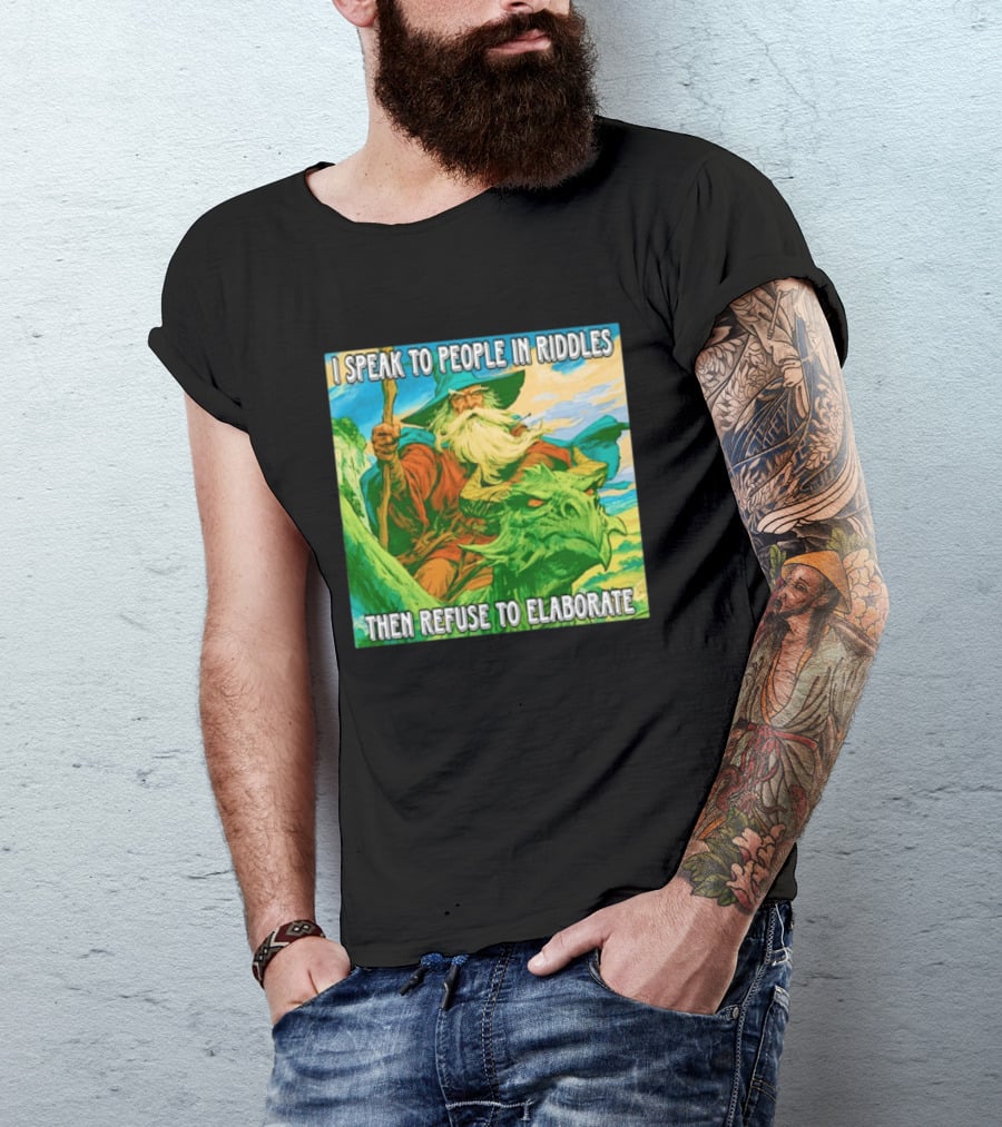 Nice Wizard I Speak To People In Riddles Then Refuse To Elaborate Fantasy T-Shirt