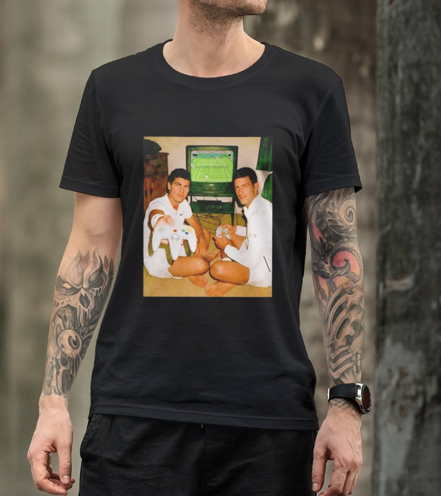 Novak Djokovic Carlos Alcaraz Gaming Showdown T-Shirt