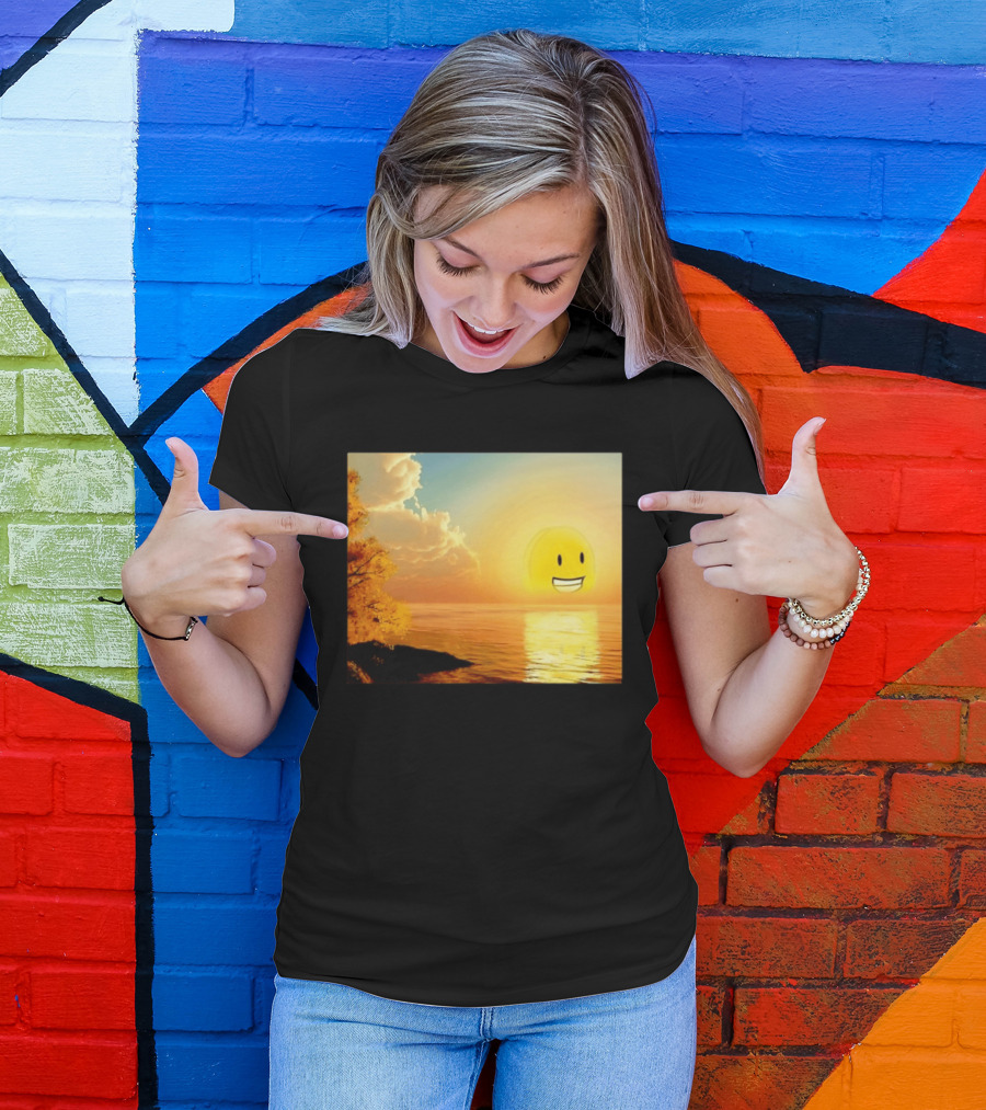 Golden Coin Face Sunset Over Water Inspired By Battle For Dream Island T-Shirt