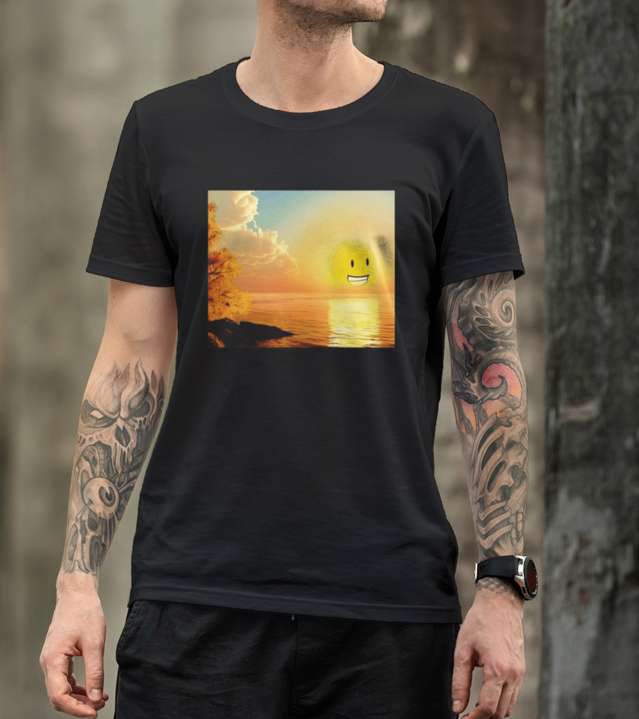 Golden Coin Face Sunset Over Water Inspired By Battle For Dream Island T-Shirt
