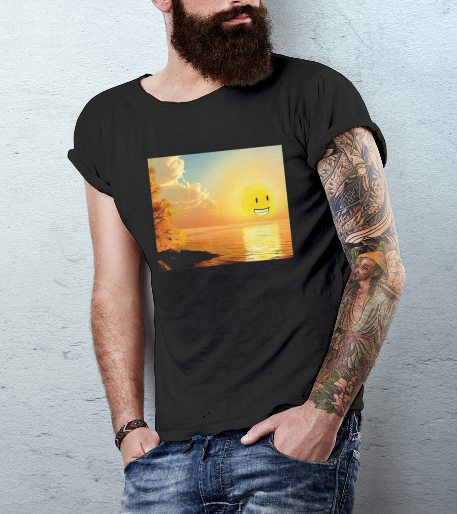 Golden Coin Face Sunset Over Water Inspired By Battle For Dream Island T-Shirt