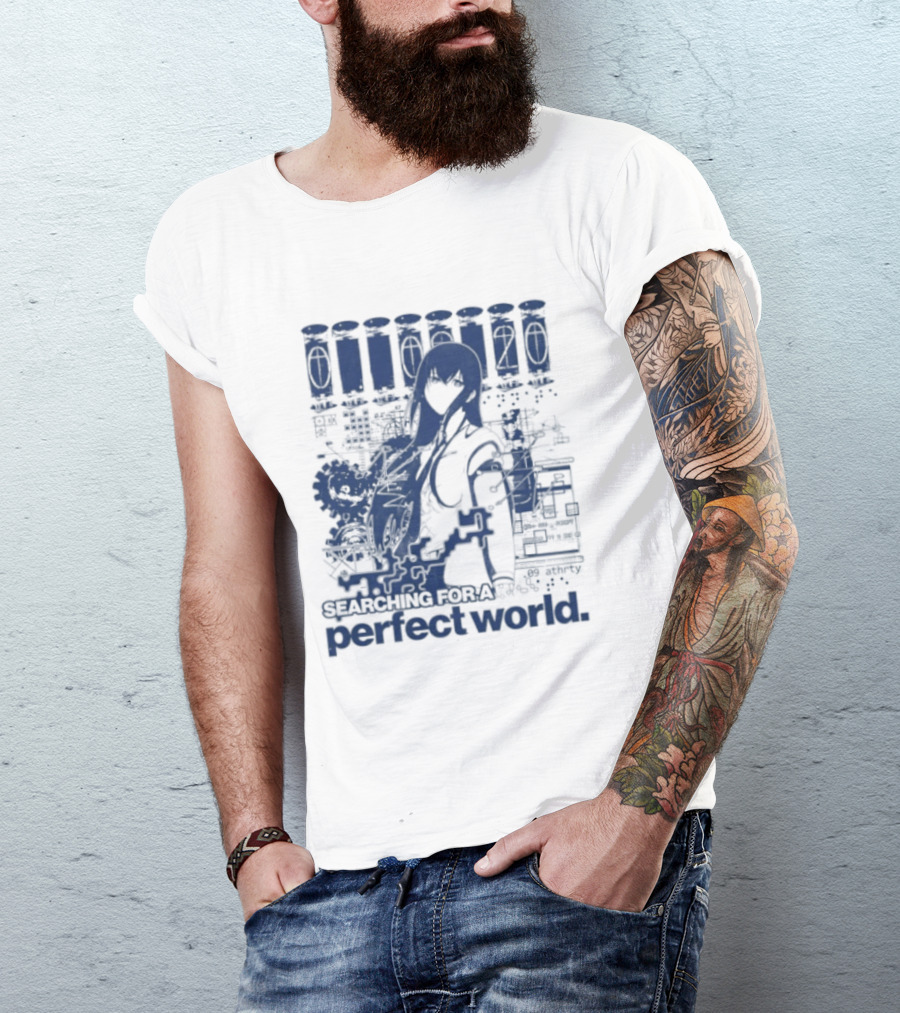 Steins Gate Kurisu Makise Searching For A Perfect World T-Shirt