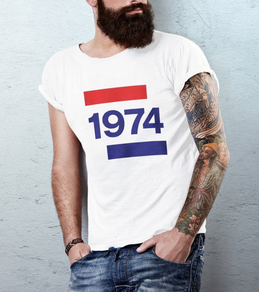 Chris Martin 1974 Vintage Blue And Red Stripes T-Shirt