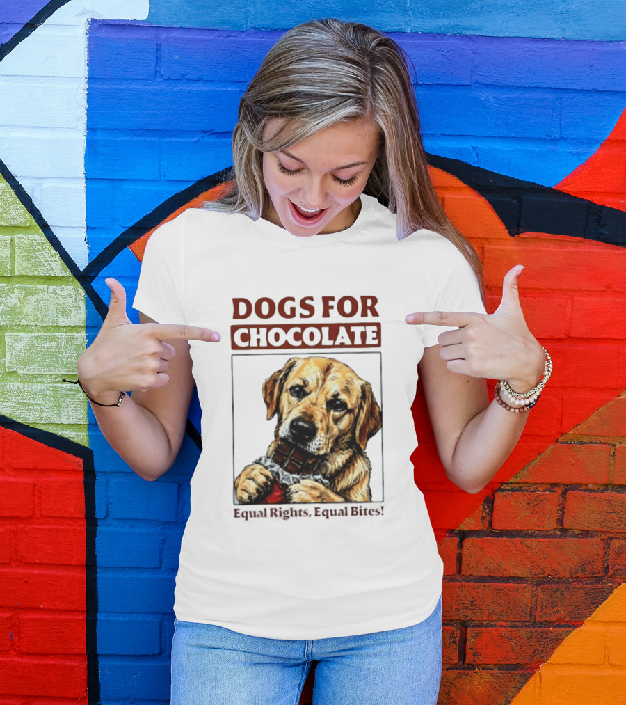 Dogs For Chocolate Equal Rights Equal Bites Retriever Chocolate Bar T-Shirt