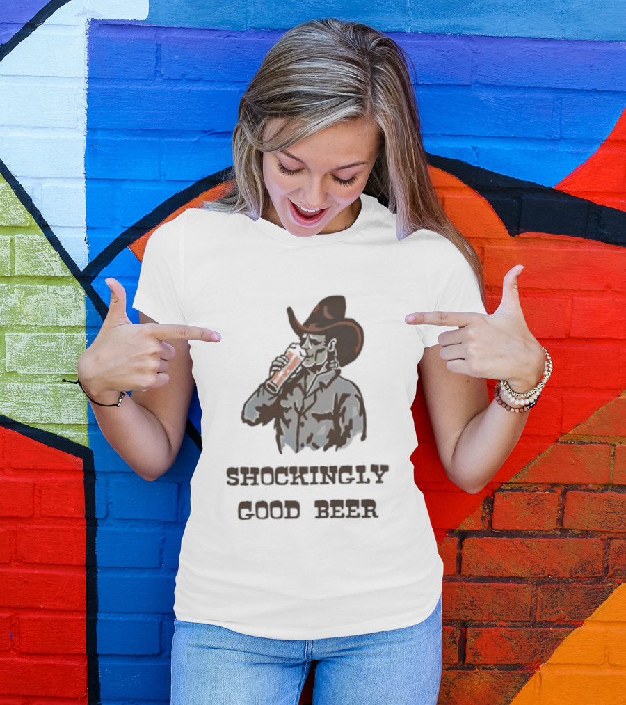 Shockingly Good Beer Cowboy Frankenstein Drinking Beverage T-Shirt