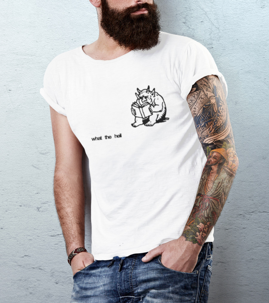 What The Hell Devil Reading Book What The Hell T-Shirt