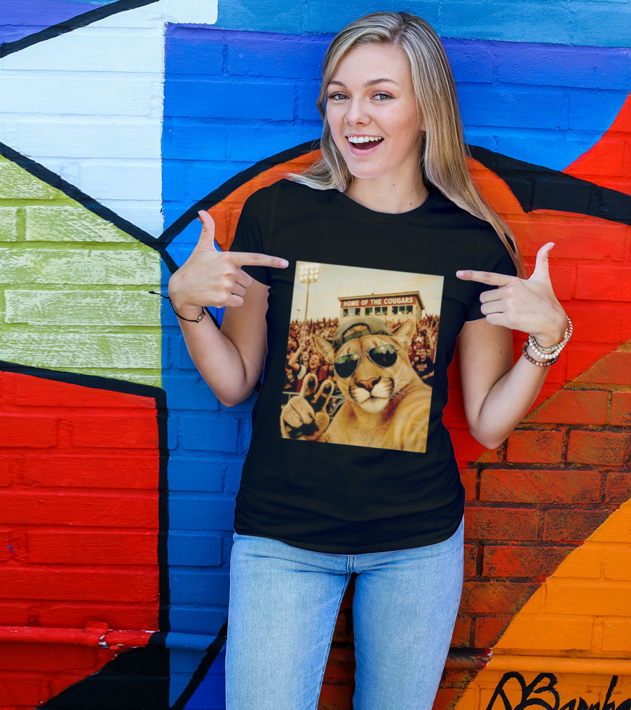 Cougar Selfie Home Of The Cougars Game Day Crowd T-Shirt