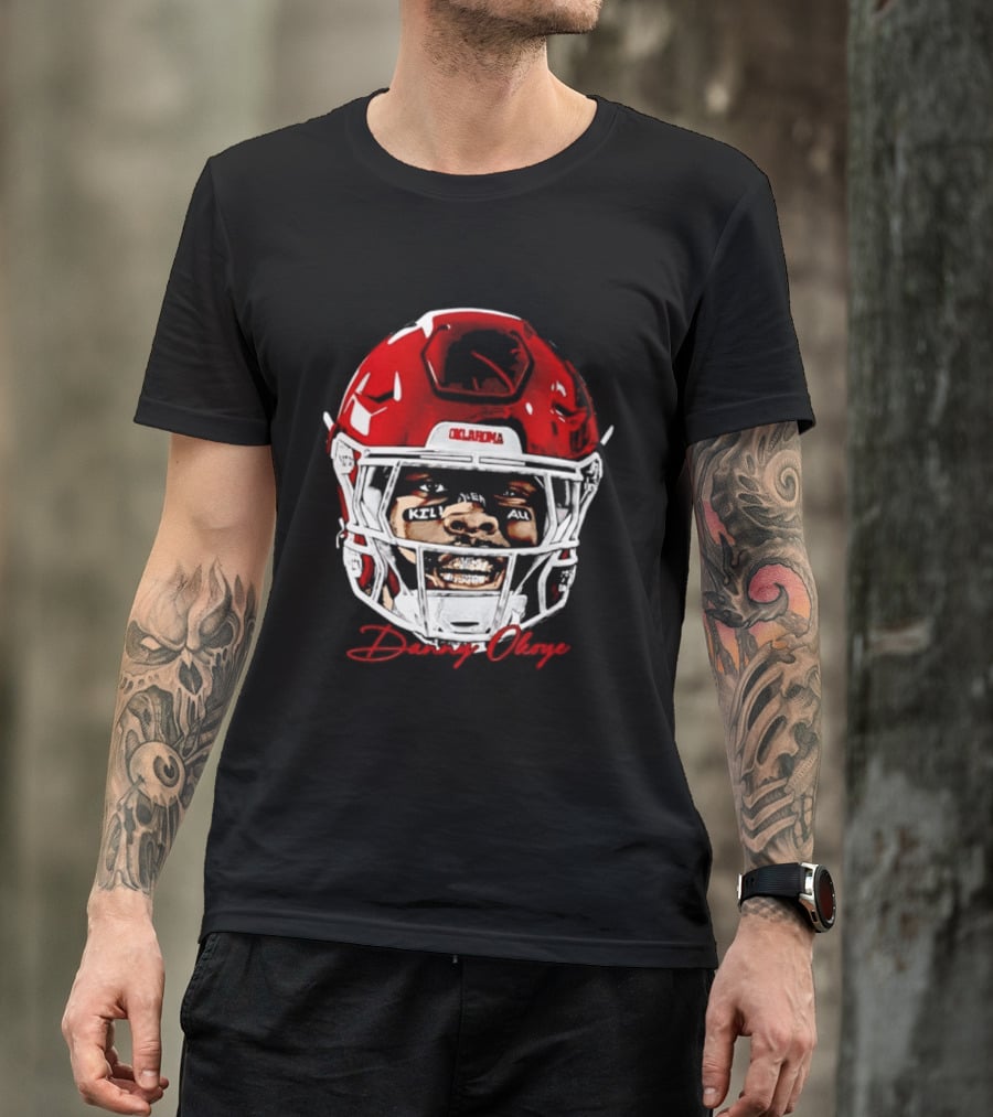 Danny Okoye Oklahoma Sooners Football Helmet Swag T-Shirt