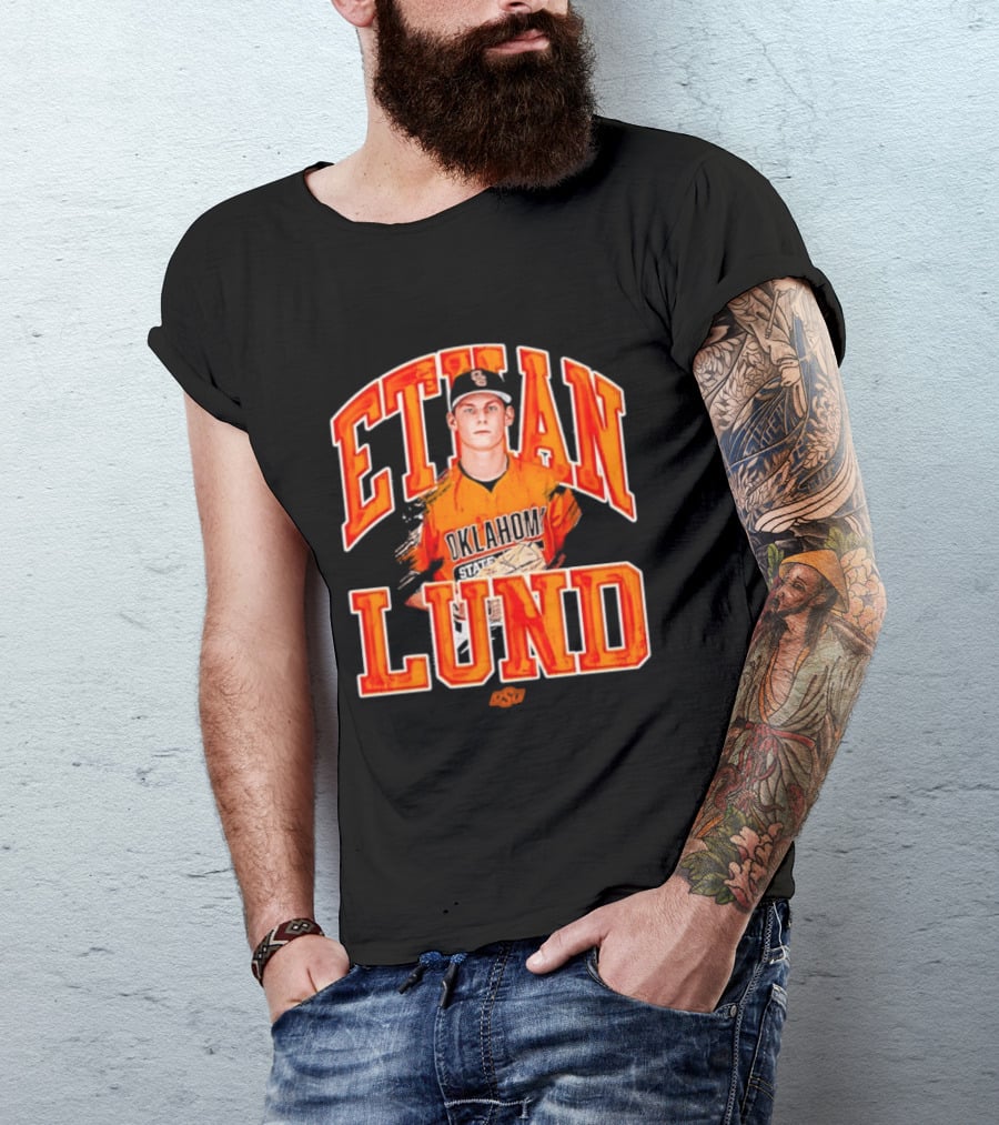 Ethan Lund Oklahoma State Cowboys Baseball T-Shirt