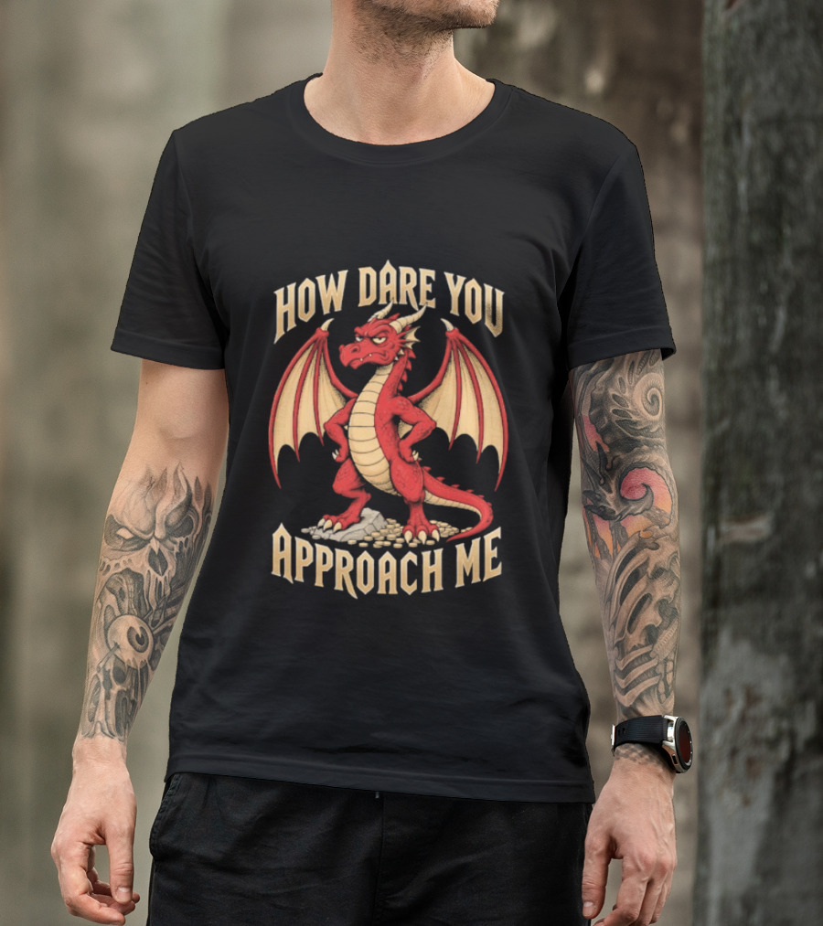 How Dare You Approach Me Dragon Fantasy Winged Creature T-Shirt