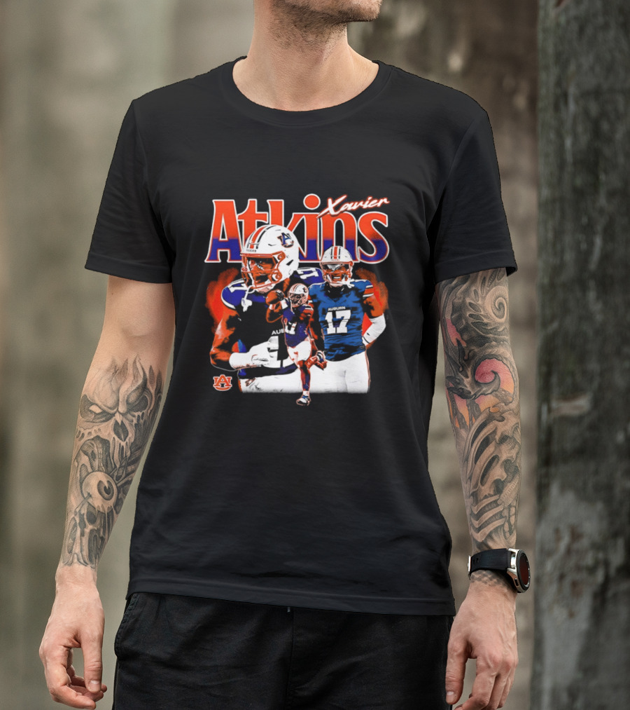 Xavier Atkins Auburn Tigers Football Player Number 17 Collage T-Shirt