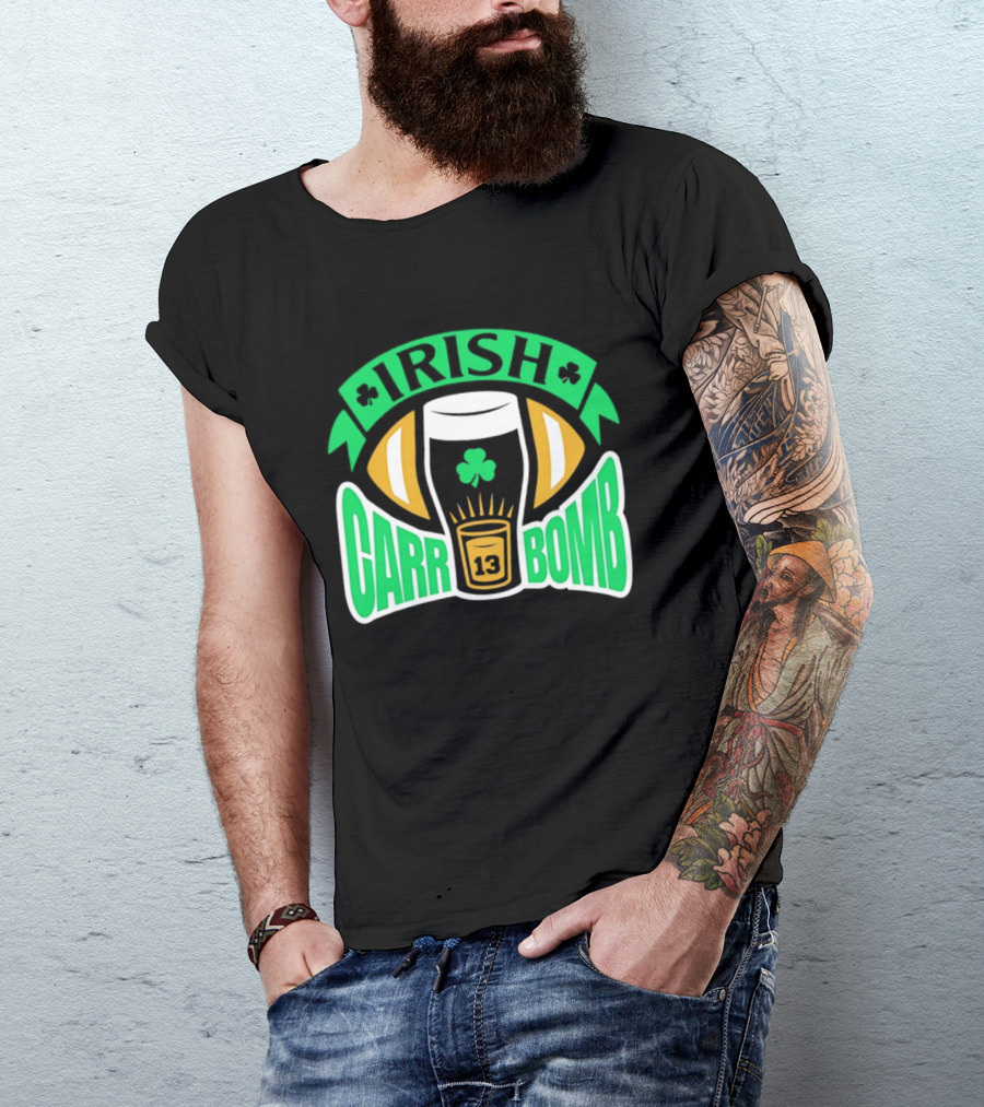 Notre Dame Fighting Irish Carr Bomb 13 Beer Pint T-Shirt
