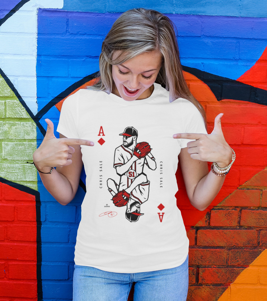 Ace Of Diamonds Chris Sale Playing Card Baseball T-Shirt