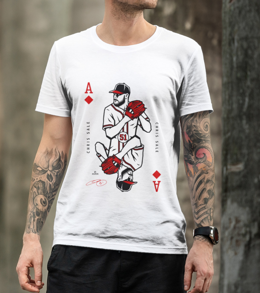 Ace Of Diamonds Chris Sale Playing Card Baseball T-Shirt