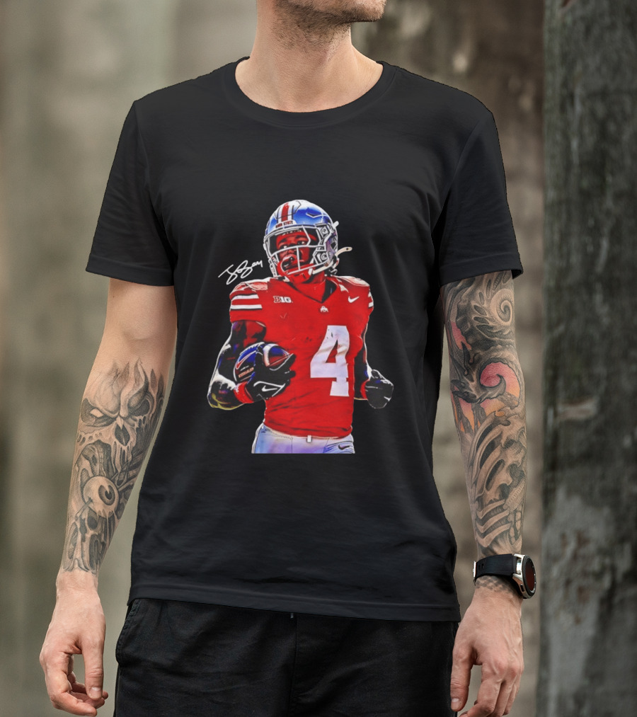 Jeremiah Smith Ohio State Buckeyes Football Number 4 T-Shirt