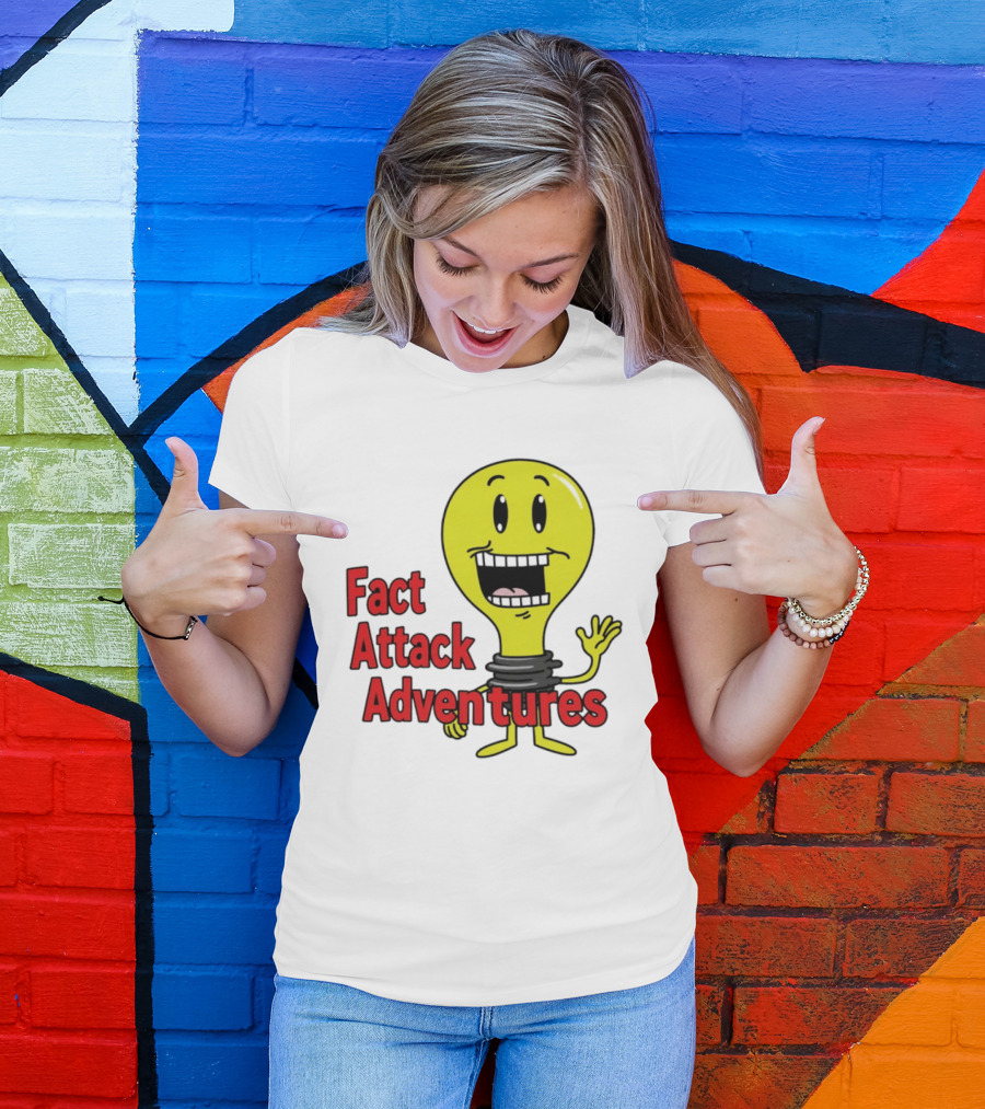 Fact Attack Adventures Smiling Light Bulb T-Shirt