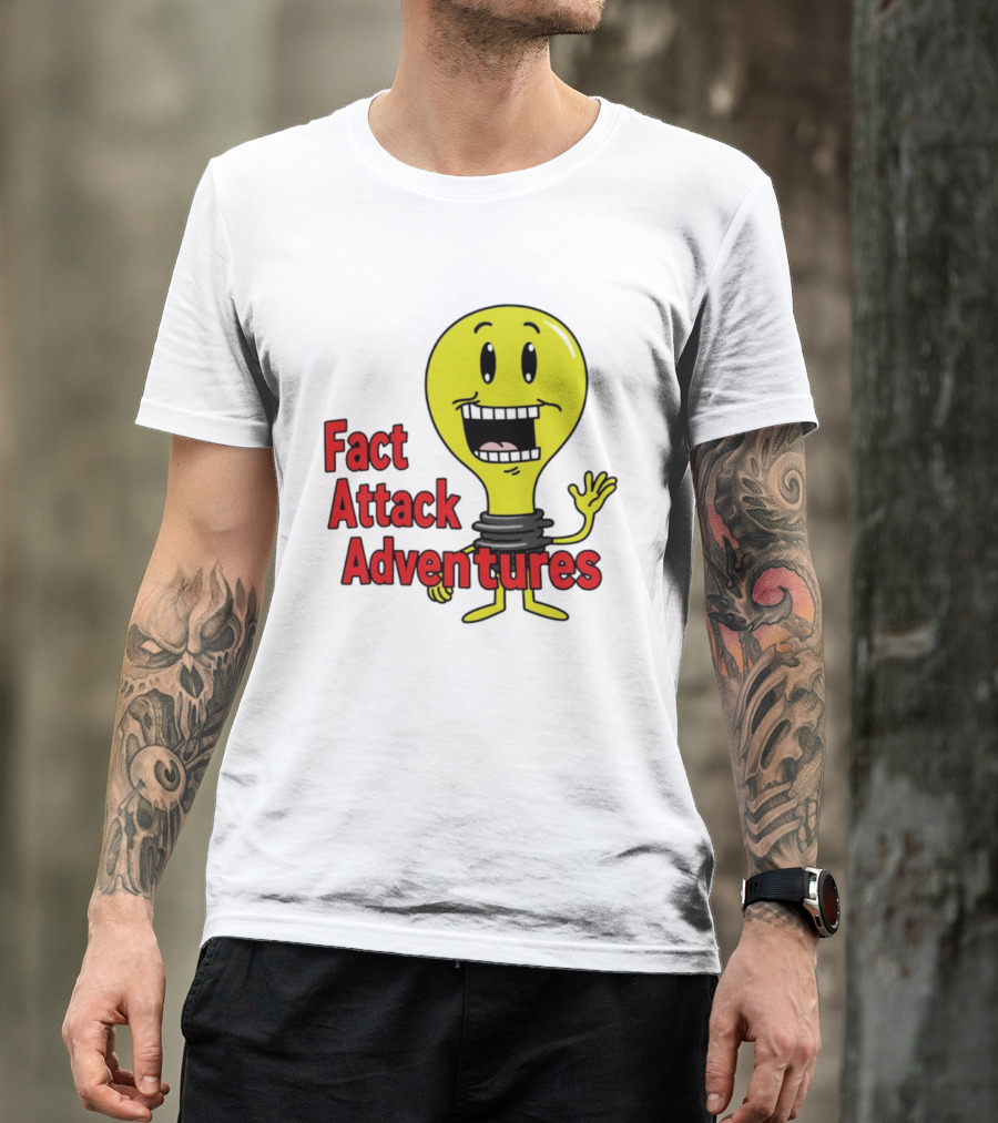 Fact Attack Adventures Smiling Light Bulb T-Shirt