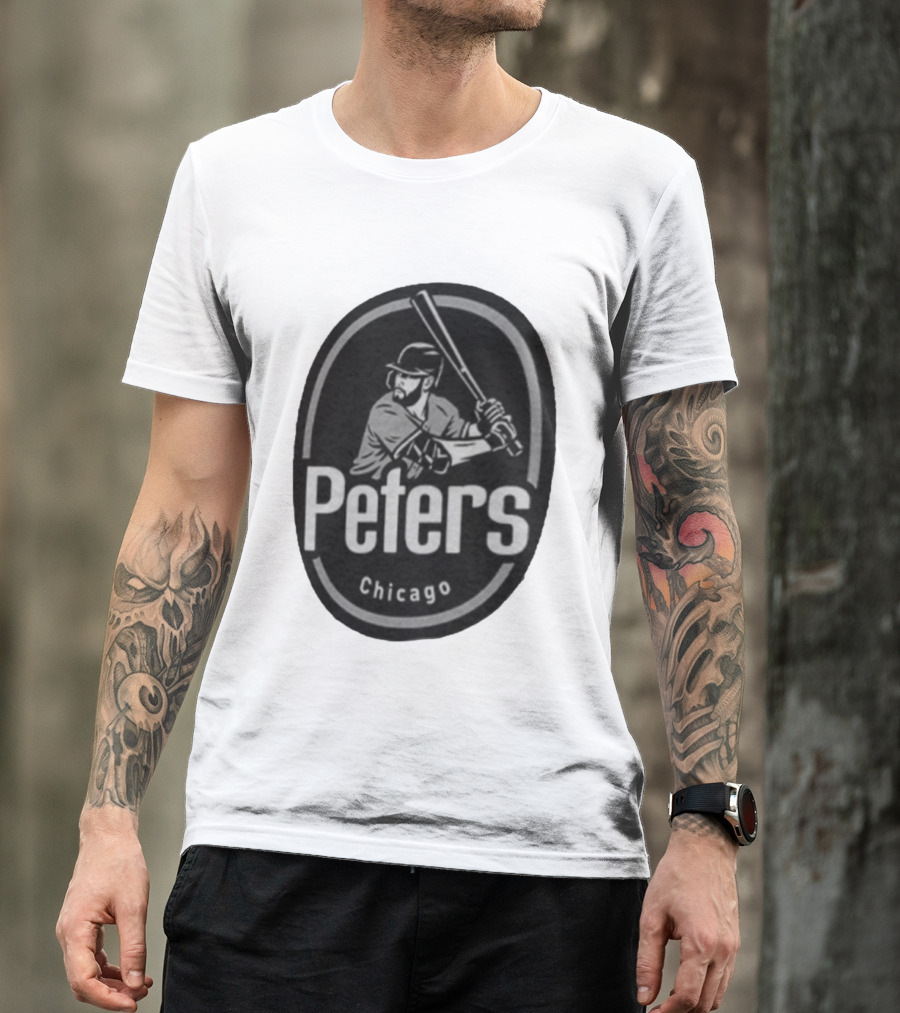 Peters Chicago Baseball Player Illustration White Sox T-Shirt