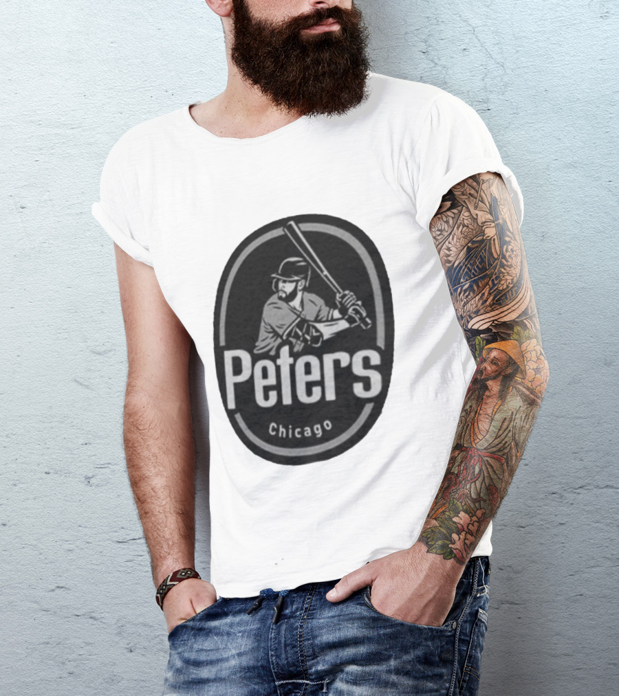 Peters Chicago Baseball Player Illustration White Sox T-Shirt