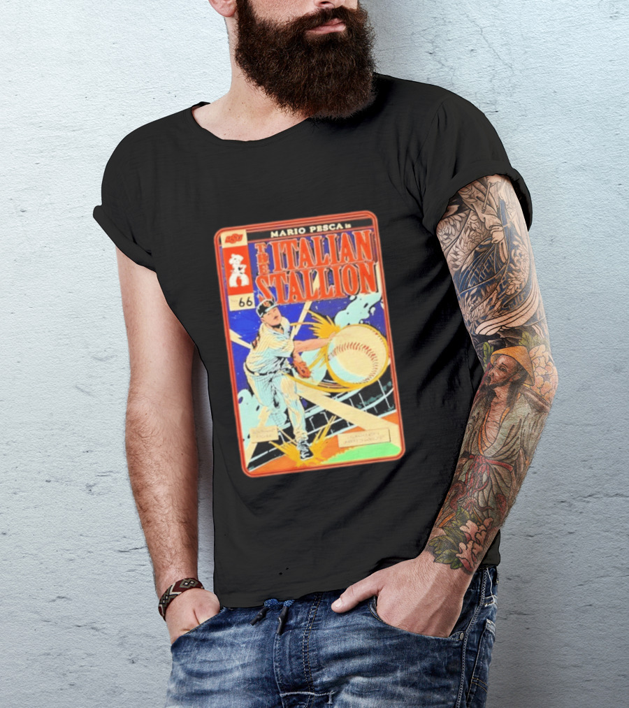 Mario Pesca The Italian Stallion Comic No 66 Oklahoma State Cowboys Baseball T-Shirt