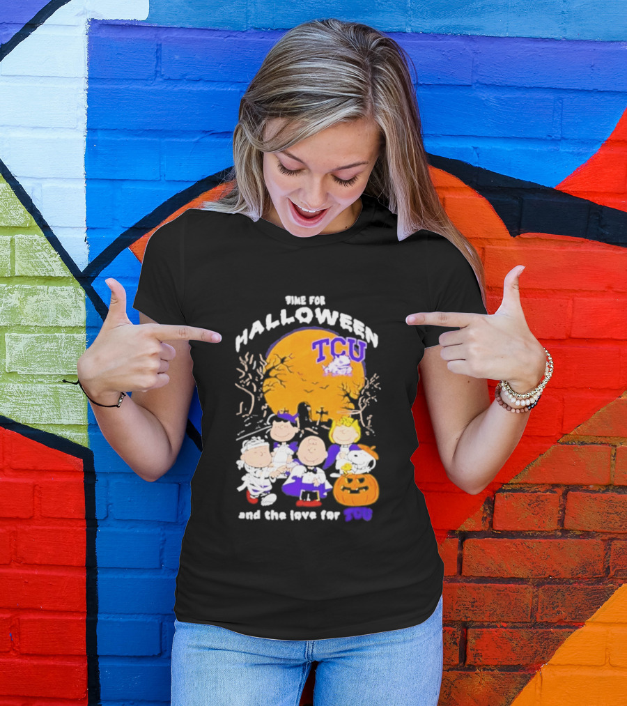 TCU Horned Frogs Halloween Snoopy Peanuts Time For The Love 2026 T-Shirt