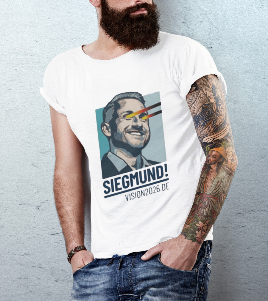 Siegmund Vision2026 DE German Flag Laser Eyes T-Shirt