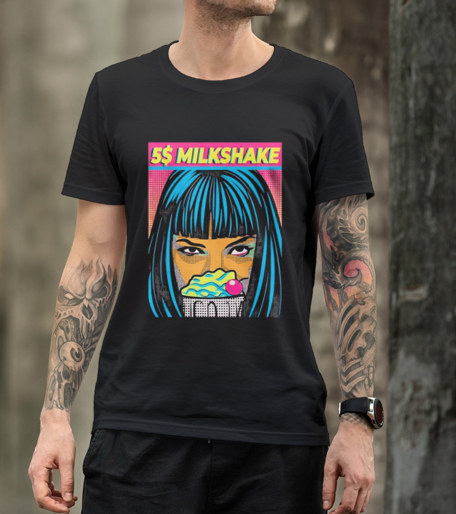 5 Dollar Milkshake Pulp Fiction 5$ Milkshake Retro Comic T-Shirt