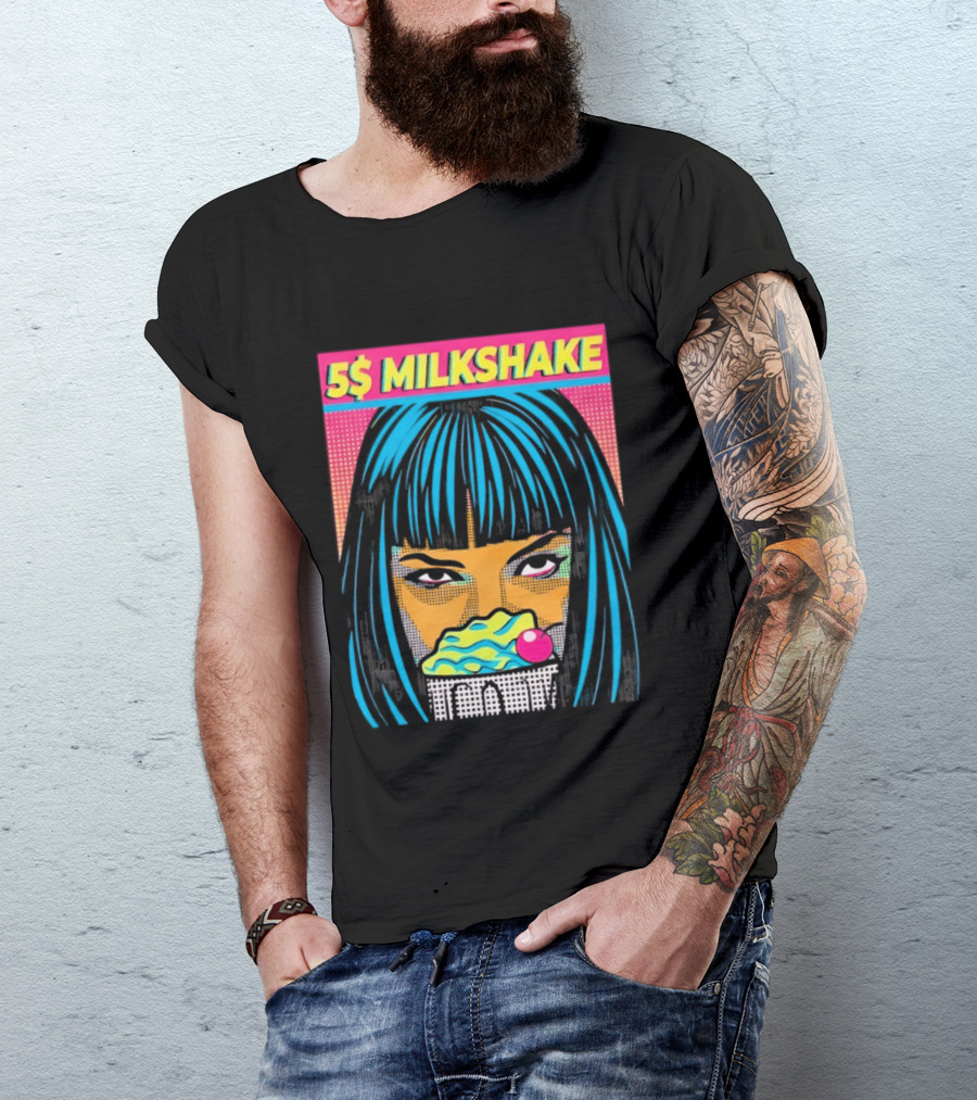 5 Dollar Milkshake Pulp Fiction 5$ Milkshake Retro Comic T-Shirt