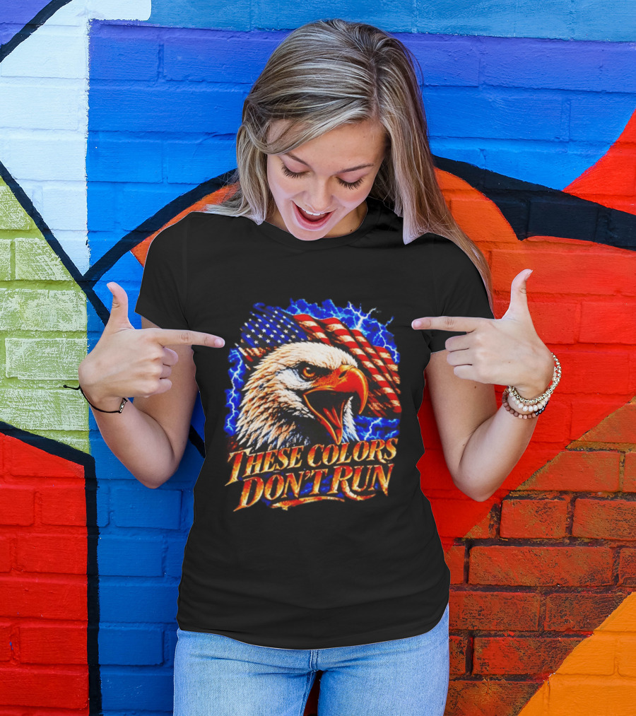 These Colors Don't Run Bald Eagle American Flag Patriotic T-Shirt