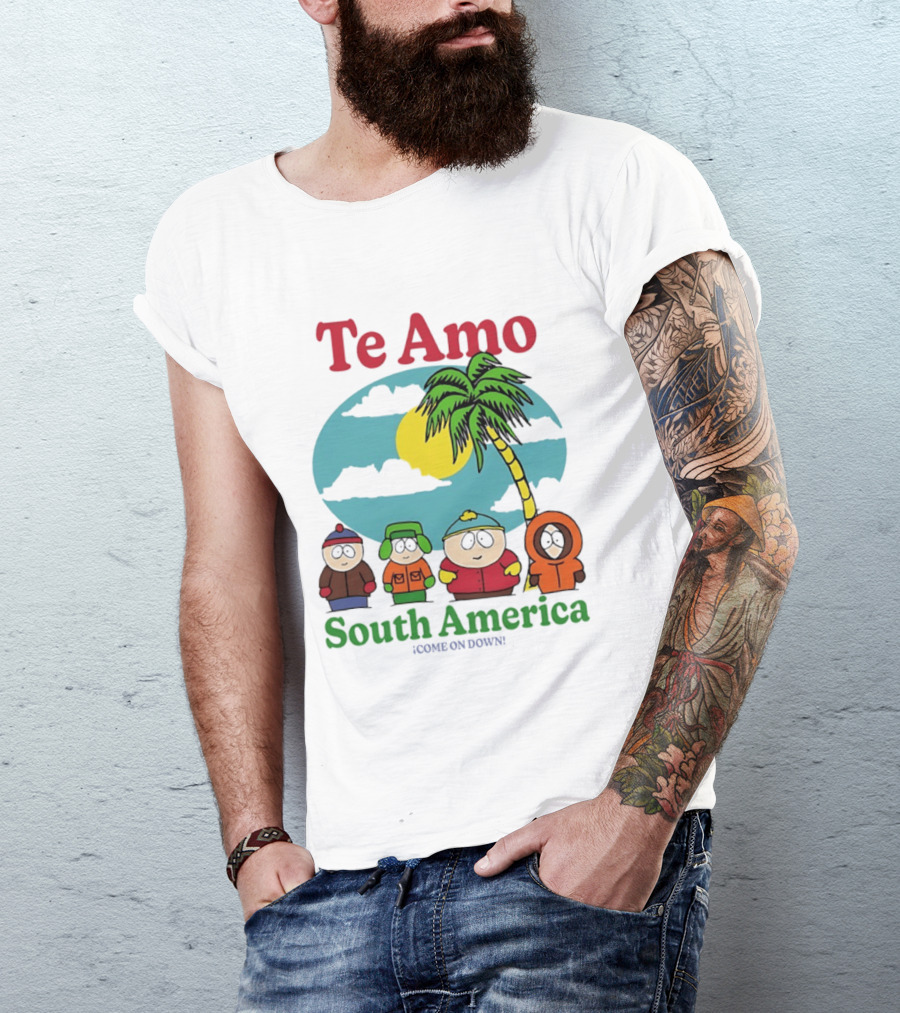Te Amo South America South Park Characters Under Palm Tree T-Shirt