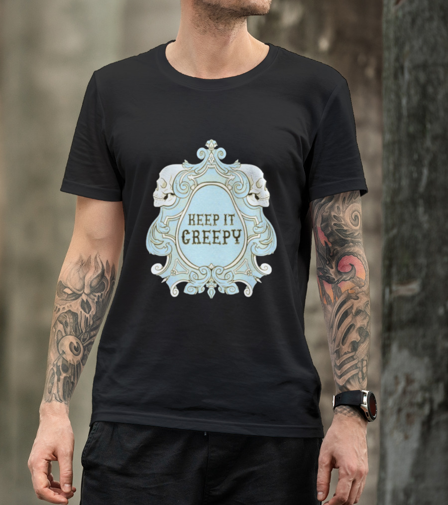 Keep It Creepy Skull Gothic Spooky Horror Vintage Frame T-Shirt