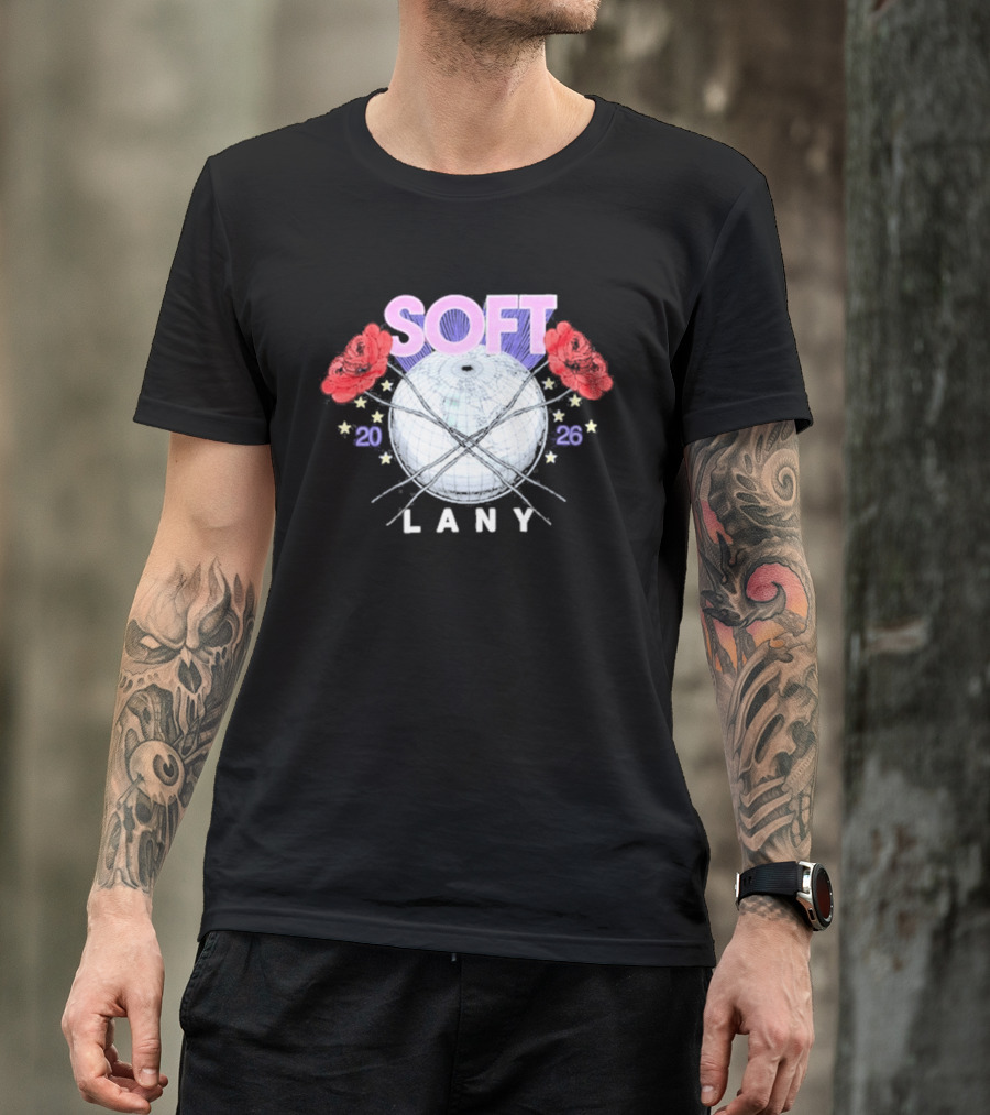 LANY Soft World Tour 2026 Glowing Globe And Red Roses T-Shirt