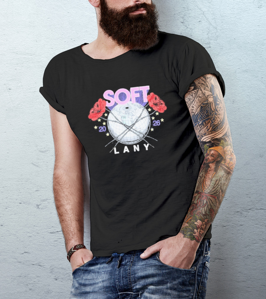 LANY Soft World Tour 2026 Glowing Globe And Red Roses T-Shirt