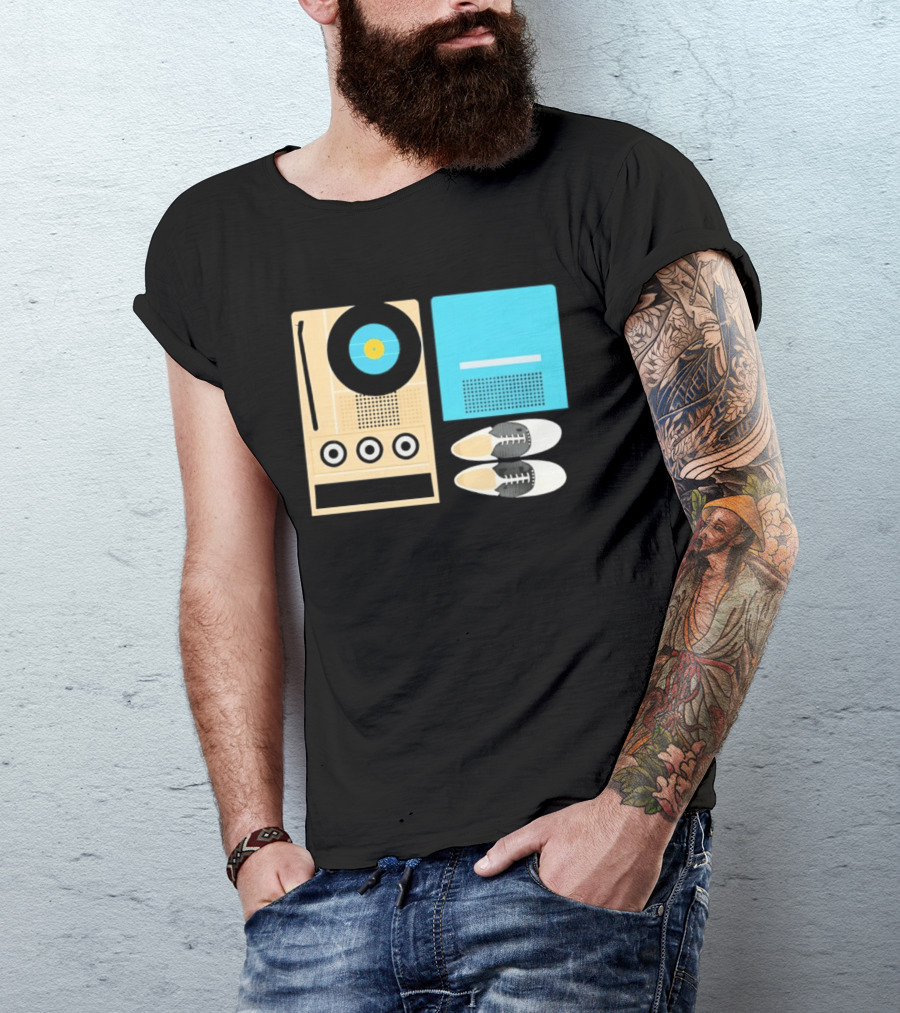 Sam And Suzy Essentials Moonrise Kingdom Record Player Sneakers T-Shirt